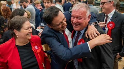 Labour celebrate their victory in Hamilton