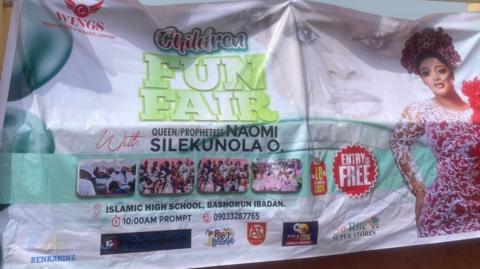 Banner of funfair event in Nigeria which led to crush killing several children