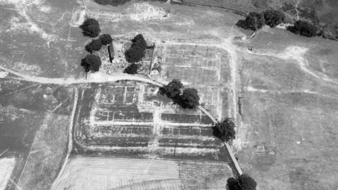 Caerhun or Canovium Roman fort, Conwy; a rebalanced image revealing new details of buried Roman buildings (17 July 2026).