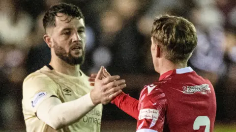 Hearts defender Craig Halkett and Brechin City defender Ryan Ferguson