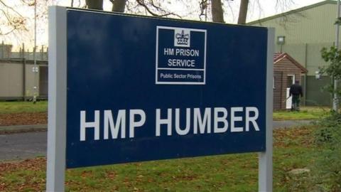 HMP Humber sign outside a prison building