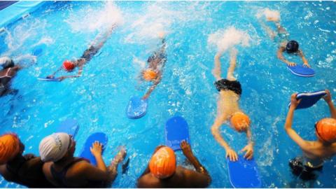 Children swimming