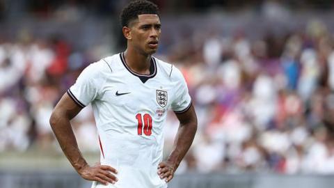 Jude Bellingham in action for England