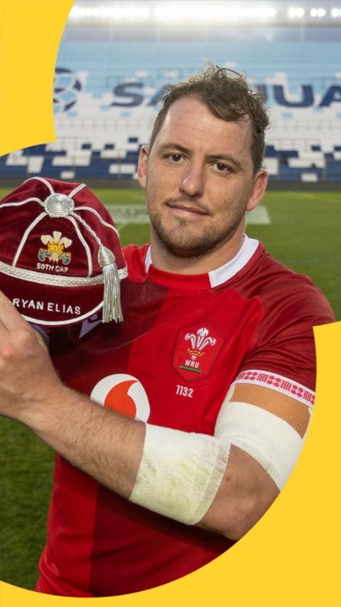 Ryan Elias shows off his 50th cap