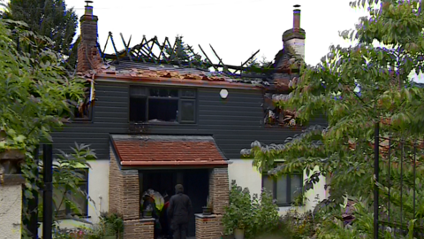 The scene in Melton Road, Stanton-on-the-Wolds