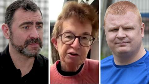 A composite picture of Andy Reid, Diane Dernie and Andy Allen