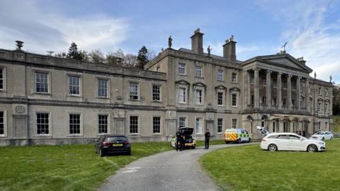 Police at Plas Glynllifon manor house