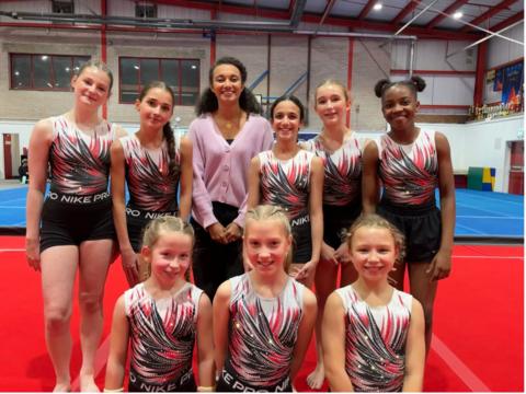 Nina Blissett and young gymnasts