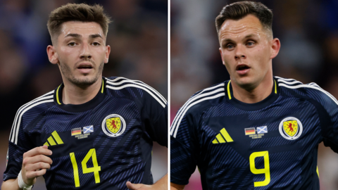 Scotland's Billy Gilmour and Lawrence Shankland