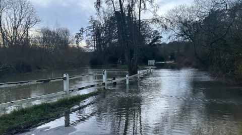 A flooded river