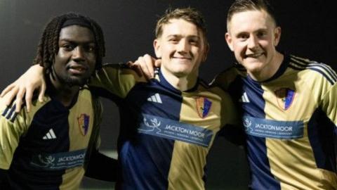 East Kilbride scorers Joao Balde, John Robertson and Cameron Elliott