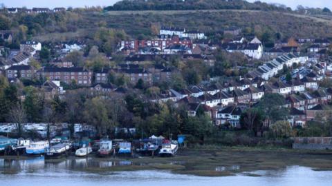 Housing along the River Medway near Rochester 