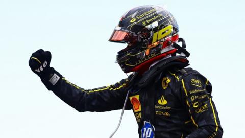 Charles Leclerc celebrates