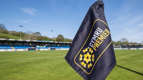 JD Cymru Premier logo on corner flag