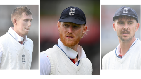 Zak Crawley, Ben Stokes and Josh Tongue