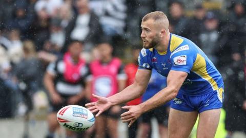 Leeds Rhinos' Jarrod O'Connor during the Betfred Super League match between Hull FC and Leeds Rhinos at MKM Stadium on June 15, 2024