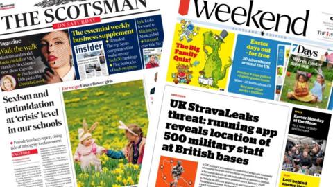 index picture combining the front pages of two newspapers