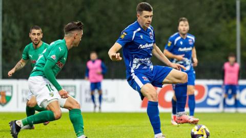 Gabe Kircough, who scored an own goal, in action against Kauno Zalgiris