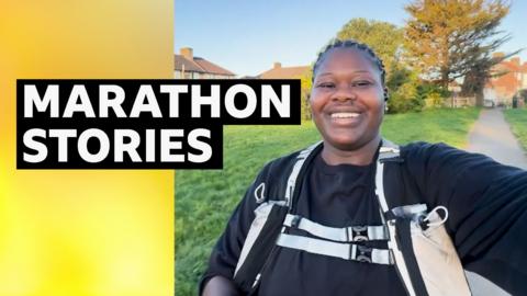 Marathon runner selfie