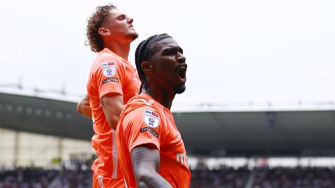 Hadji Wright celebrates scoring for Coventry