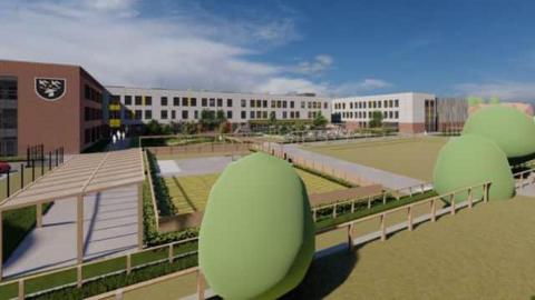 An early CGI impression of how redeveloped St Aidan’s Catholic Academy could look