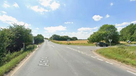 A google images screenshot of the site of the accident. It is a rural road on a sunny day with very little traffic. 