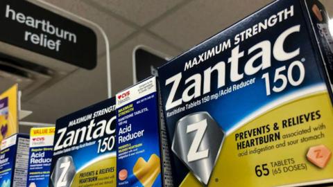 Zantac packages on display in the US in 2019.