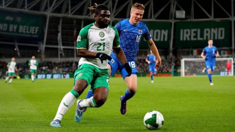 Festy Ebosele in action against Finland