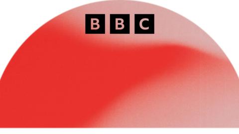 Logo in red with BBC stamp 