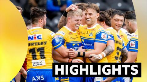 Leeds celebrate at Hull FC