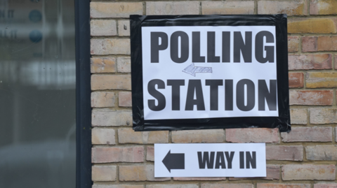 Polling station sign 