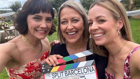Annabel Scholey, Nicola Walker and Fiona Button on the set of The Split - Barcelona