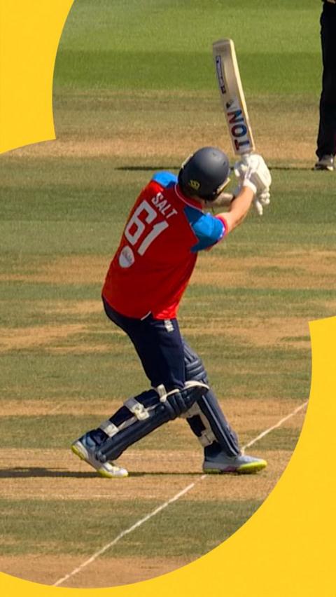 Phil Salt playing a shot in to the leg side