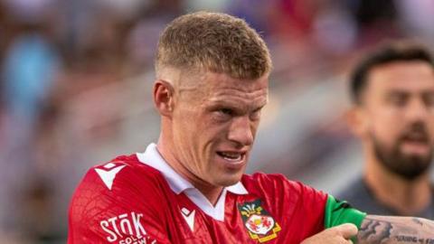 James McClean in pre-season action for Wrexham