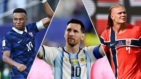 Split image of Kylian Mbappe, Lionel Messi and Erling Haaland. Credit:
Reuters 
