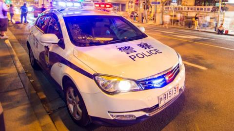 File photo of a police car in Shanghai