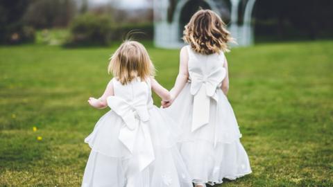 Flower girls at a wedding