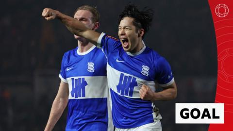 Birmingham City's Tomoki Iwata celebrates