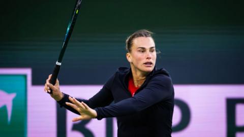 Aryna Sabalenka in action at Indian Wells