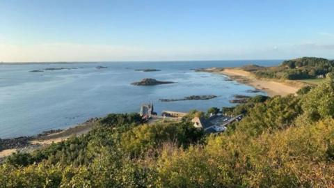 A view of Herm showing its coastline