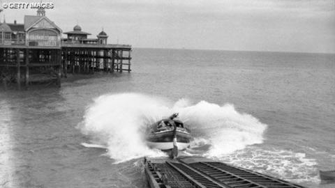  Margate's new lifeboat 'North Foreland' is launched after its naming ceremony.