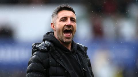 Alan Sheehan celebrates a Swansea win last month