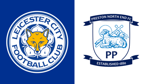The Leicester City and Preston North End club badges side by side