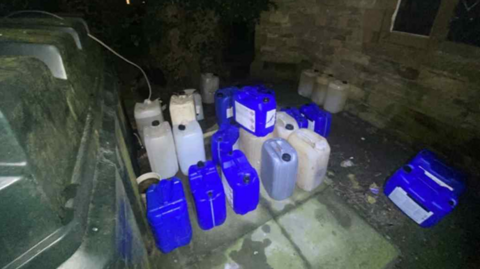 Containers carrying fuel found by police in Ollerton