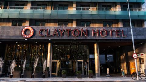 The exterior of the Clayton Hotel in Dublin's docklands. 