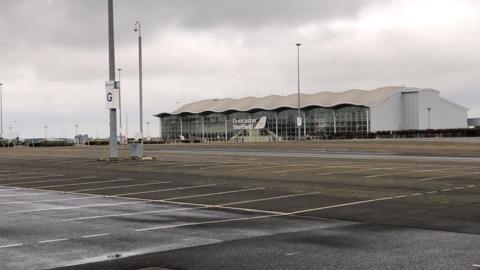 An abandoned airport terminal
