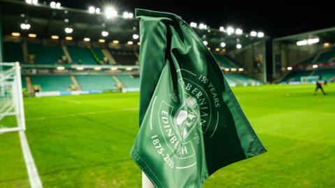 General view of Easter Road with corner flag in foreground