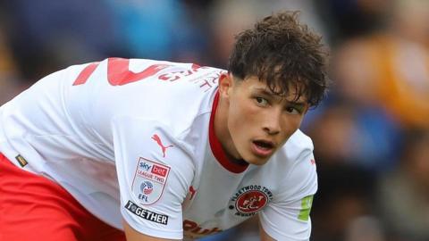 Kayden Hughes in action for Fleetwood Town