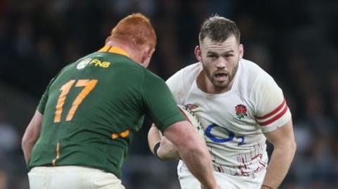 Luke Cowan-Dickie playing for England against South Africa in Eddie Jones' last game as head coach in November 20222022