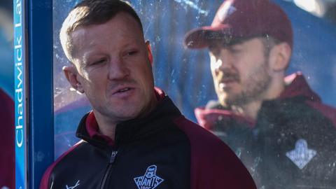 Luke Robinson in the dugout during his spell as Huddersfield Giants head coach